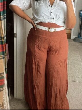 Fashion nova High-Waist Wide Leg Pants in Rust Brown - Women